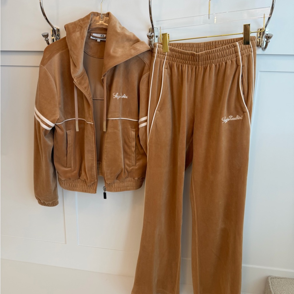 Sergio Tacchini Tan Velour Jacket & Joggers